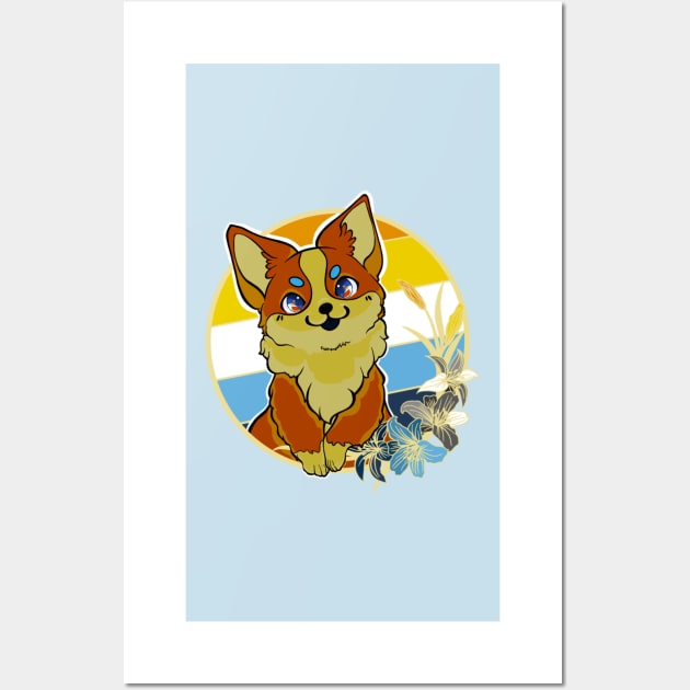 Aromantic asexual corgi Wall Art by ThBlkBirdDaliah